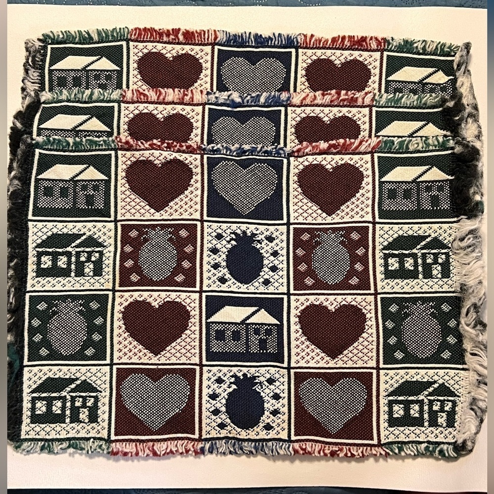 Vintage Country Farm Knitted Placemats - Set of 3
